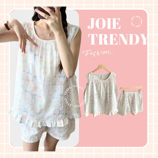 Set Đồ Ngủ Nữ Joie Trendy Phối Nơ Pastel Áo Ba Lỗ Đuôi Bèo Xinh Xắn Chất Mềm Mát [Size M-2XL]