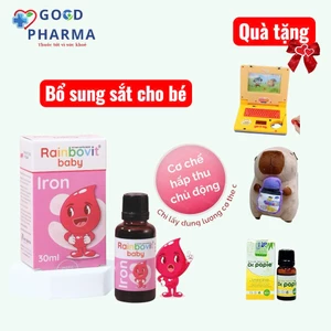 Chính Hãng - Sắt hữu cơ Rainbovit Baby chai 30ml hỗ trợ bé ăn ngon tăng đề kháng