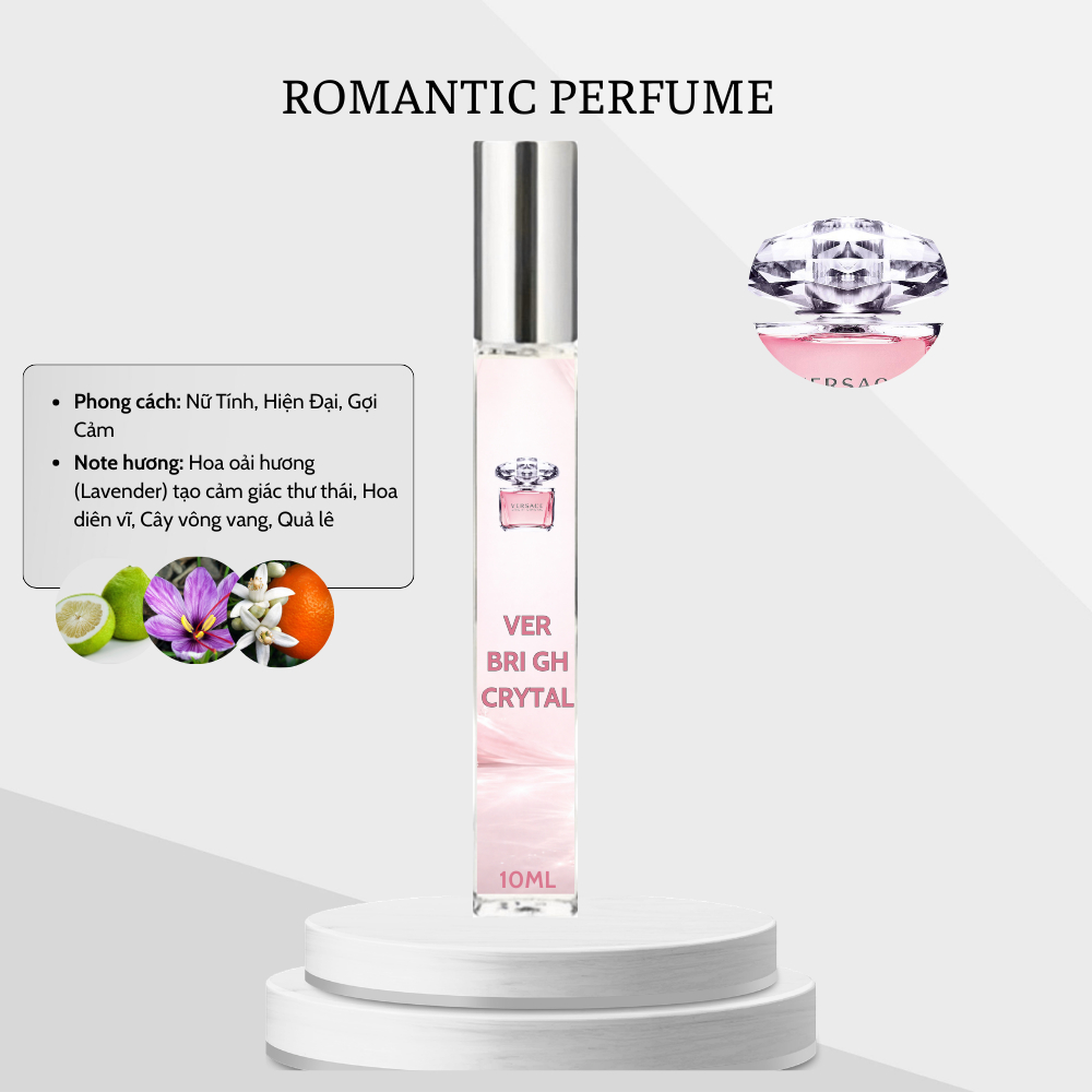 Nước Hoa Nữ VER BRI GH CRYTAL EDT Chiết 10ml – Ngọt ngào, Quyến Rũ, Thanh Lịch Bodymist