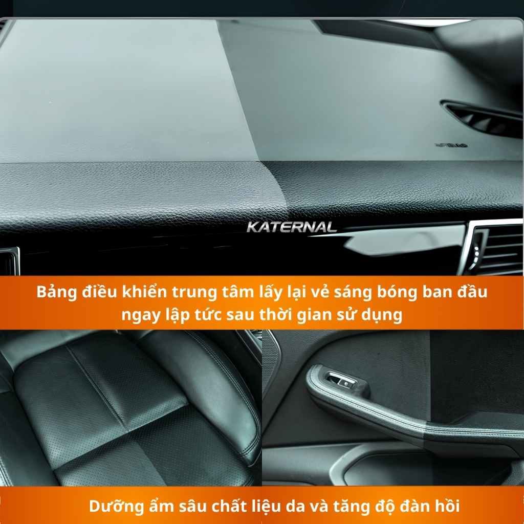 Kem Phục Hồi Nội Thất Xe Hơi KATERNAL 100g – Dưỡng Nhựa Taplo, Dưỡng Da Ghế Ô Tô, Làm Sạch Nội