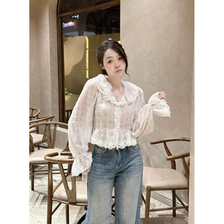 •𝙆𝙞𝙣𝙜𝙨𝙝𝙤𝙥𝙗𝙚𝙖𝙪𝙩𝙮•Áo Ren Chấm Cổ Bèo Chun Eo QC