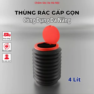 Thùng Rác Mini Cho Xe Ô Tô 4L – Thùng Rác Gấp Gọn Có Nắp, Phụ Kiện Tiện Ích Cho Xe Hơi