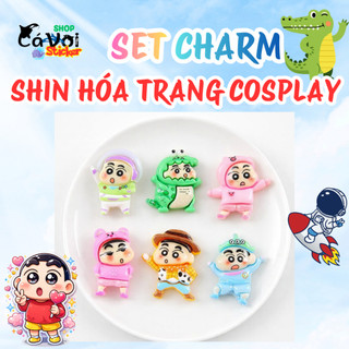 Set Charm Shin Hoá Trang Kawaii 6 Món – Charm Shin Cosplay Cute Trang Trí Dép