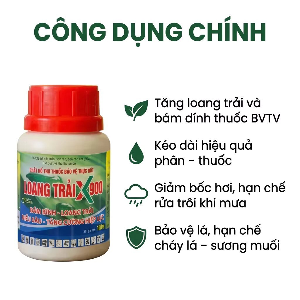 [CHÍNH HÃNG] Loang trải X900SL – hỗ trợ loang trải, bám dính thấm saau, tránh rửa trôi khi phun, bám dính côn trùng,rệp