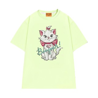 Áo Thun NGỐ TEE Aristocats Mèo Marie Chào Tiếng Pháp Bonjour Vải Cotton Mềm Mịn Form Rộng