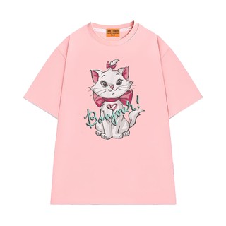 Áo Thun NGỐ TEE Aristocats Mèo Marie Chào Tiếng Pháp Bonjour Vải Cotton Mềm Mịn Form Rộng