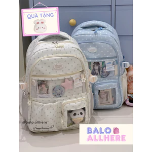 Balo Họa Tiết Ngôi Sao Chấm Bi Dễ Thương Lớn Nhiều Ngăn BL573