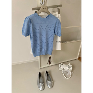 𝐏𝐡𝐢𝐞𝐧 𝐖𝐆𝐖𝐄 | (sẵn) w8894 Áo Len Mỏng Cổ Tròn Mùa Hè Form Vừa Vặn Freesize