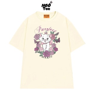 Áo Thun NGỐ TEE The Aristocats Mèo Marie Giữa Rừng Hoa Vải Cotton Thoáng Mát Form Unisex Rộng Rãi