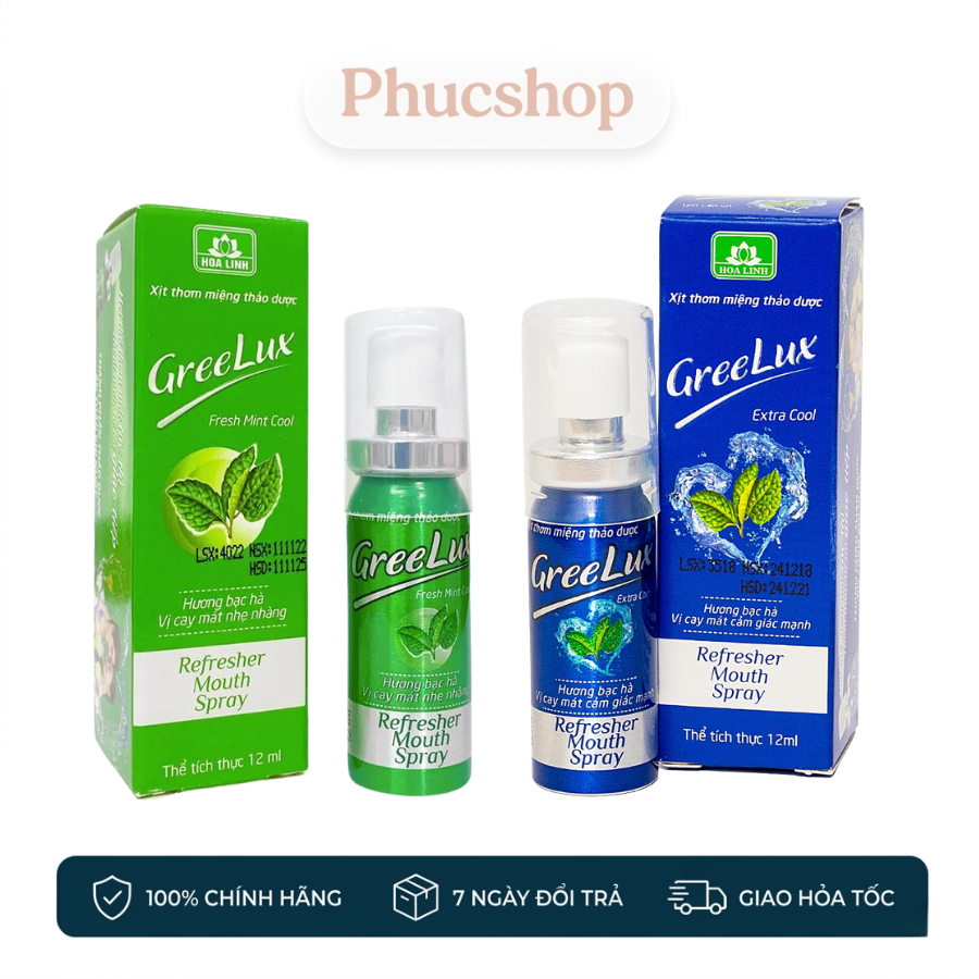 Greelux - Xịt Thơm Miệng Thảo Dược Chai 12ml - Chính Hãng - Gồm 2 Loại ...