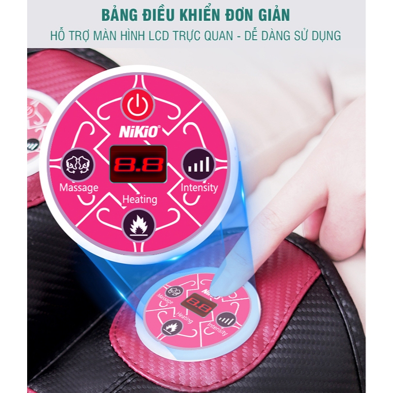 Máy massage đầu gối đa năng NIkio NK-185 - Kết hợp rung, nhiệt và ngải cứu (2 Chiếc)