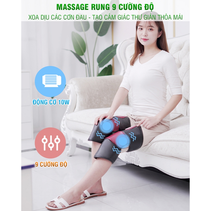 Máy massage đầu gối đa năng NIkio NK-185 - Kết hợp rung, nhiệt và ngải cứu (2 Chiếc)