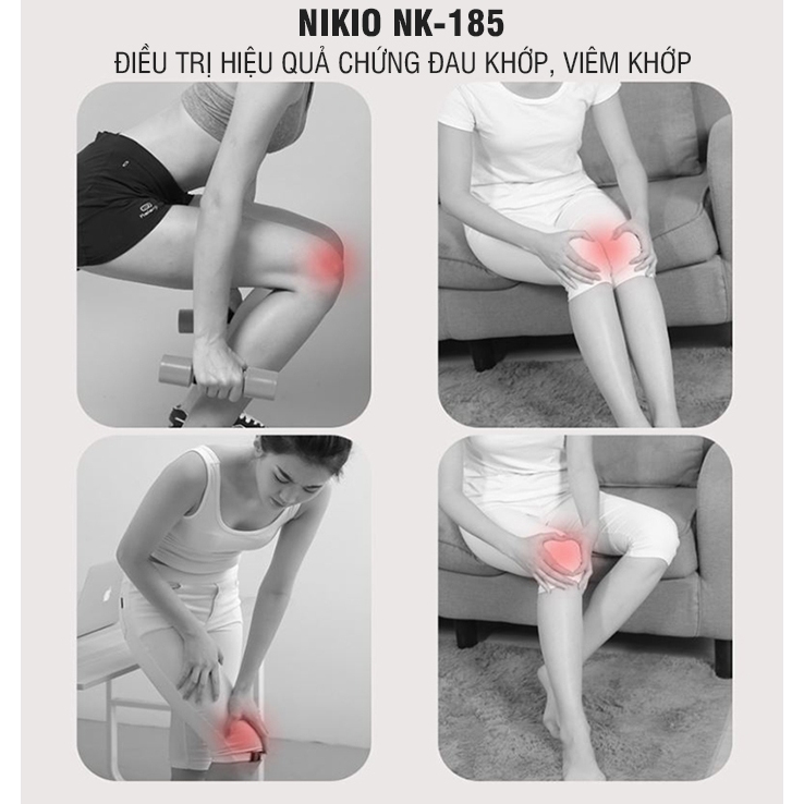 Máy massage đầu gối đa năng NIkio NK-185 - Kết hợp rung, nhiệt và ngải cứu (2 Chiếc)