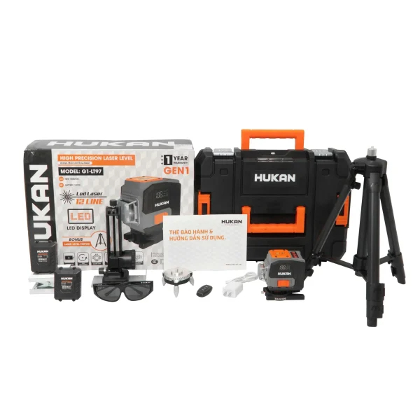Máy Cân Bằng Laser 12 Line HUKAN G1-LT97 | Kèm Chân Cao Cấp, Máy Cân Bằng LASER đo 50M  lắp đặt, thiết kế nội thất