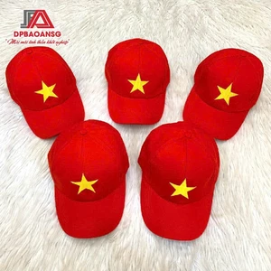 Mũ Kết Cờ Đỏ Sao Vàng Người Lớn, Trẻ Em - Vải Kaki Đứng Form, Bền Màu, Thoáng Khí