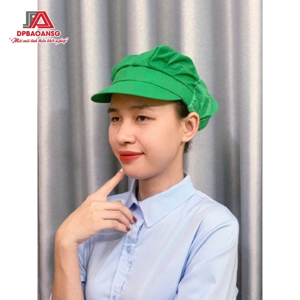 Nón Lưới Ngắn Công Nhân Thực Phẩm Màu Xanh Lá – Thoáng Khí, Gọn Nhẹ Cho Nam Nữ