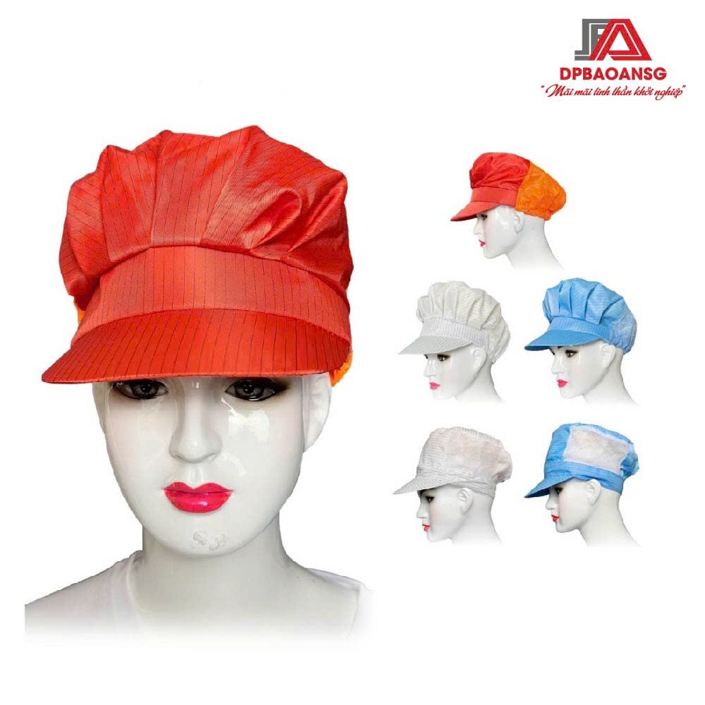 Nón Lưới Chống Tĩnh Điện Phòng Sạch – Nhiều Màu, Thoáng Khí, Dùng Trong Nhà Máy, Xưởng Sản Xuất
