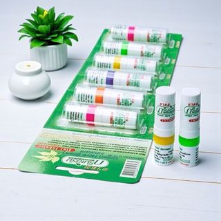 Lốc 6 Ống Hít Thông Mũi Thái Lan Hỗ Trợ Viêm Xoang Green Herb Brand Inhalant 2IN1, Date 2028