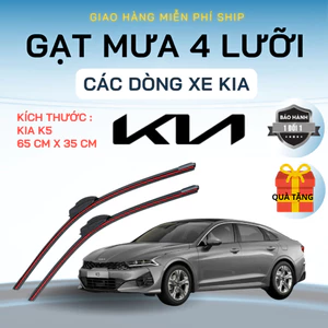 Gạt Mưa Ô Tô KIA K5, K3, SOLUTO, MORNING, SELTOS, SONET, CARNIVAL...Silicon 4 Lưỡi Gạt Sạch Êm. 4L