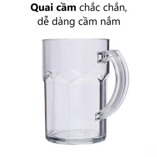 Cốc quai nữ hoàng Việt Nhật nhựa bền an toàn trong suốt dễ quan sát miệng mịn quai chắc tiện sử dụng - 6368/6371