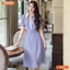 Đầm thiết kế BEMINE cổ sơ mi phối cúc kiểu dáng chữ A phù hợp đi làm-B453