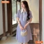 Đầm thiết kế BEMINE cổ sơ mi phối cúc kiểu dáng chữ A phù hợp đi làm-B453