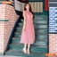 Đầm thiết kế BEMINE cổ tròn tơ thêu hoa dáng chữ A phù hợp đi chơi-B438