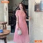 Đầm thiết kế BEMINE cổ tròn tơ thêu hoa dáng chữ A phù hợp đi chơi-B438