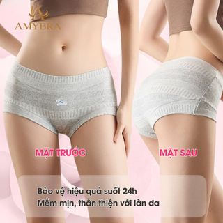 Combo Quần Lót Nữ Cotton In Họa Tiết, Quần Chip Nữ Cạp Vừa Mềm Mịn Không Hằn Cấn AMYBRA L5296