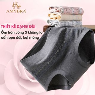 Combo Quần Lót Nữ Cotton In Họa Tiết, Quần Chip Nữ Cạp Vừa Mềm Mịn Không Hằn Cấn AMYBRA L5296