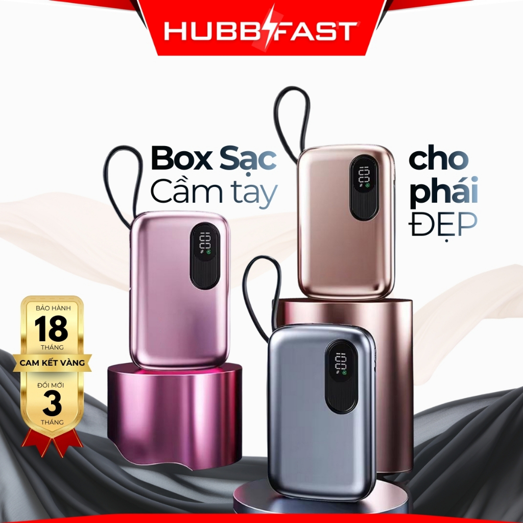 Sạc tích điện 80000mAh HUBBFAST PD100, Sạc nhanh 22.5W, đèn 10 ngày, Bảo Hành chính hãng 18 tháng – ảnh mô tả chi tiết 15
