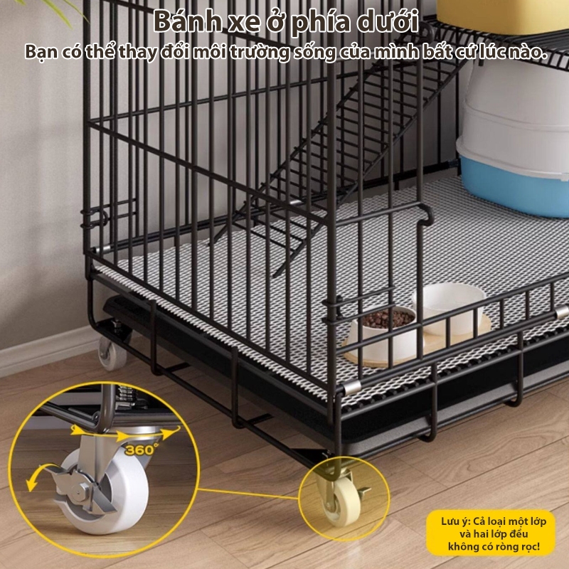 Chuồng Mèo 4 Tầng Chuồng Mèo Gấp Gọn Lồng Mèo Lồng Chuồng Chó Mèo Giá Rẻ Tặng Khay Có Bánh Xe