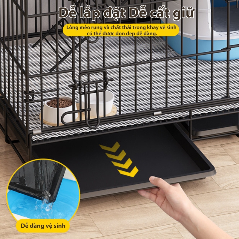 Chuồng Mèo 4 Tầng Chuồng Mèo Gấp Gọn Lồng Mèo Lồng Chuồng Chó Mèo Giá Rẻ Tặng Khay Có Bánh Xe
