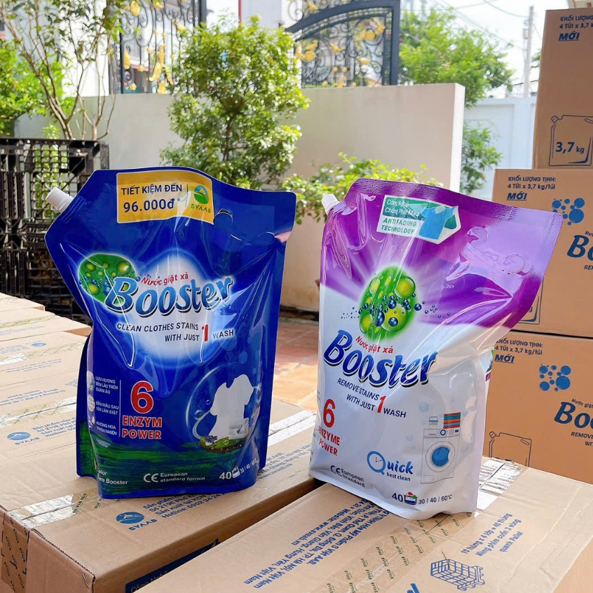 Combo 2 túi Nước giặt xả Booster hương nắng mai túi 3.2Kg, Lưu hương, sạch khuẩn, mềm sợi vải