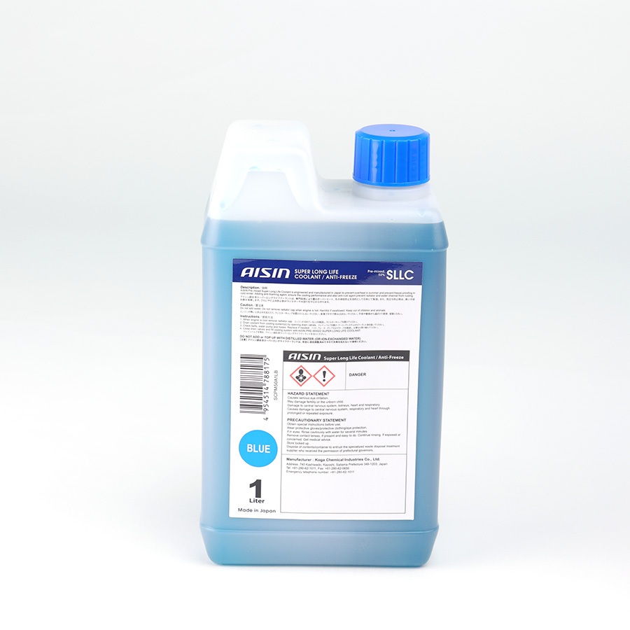 Nước Làm Mát Giải Nhiệt Động Cơ Màu Xanh Dương AISIN Super Long Life Coolant 50% 1 Lít SCPM50A1LB Dùng Cho Ô Tô Xe Máy