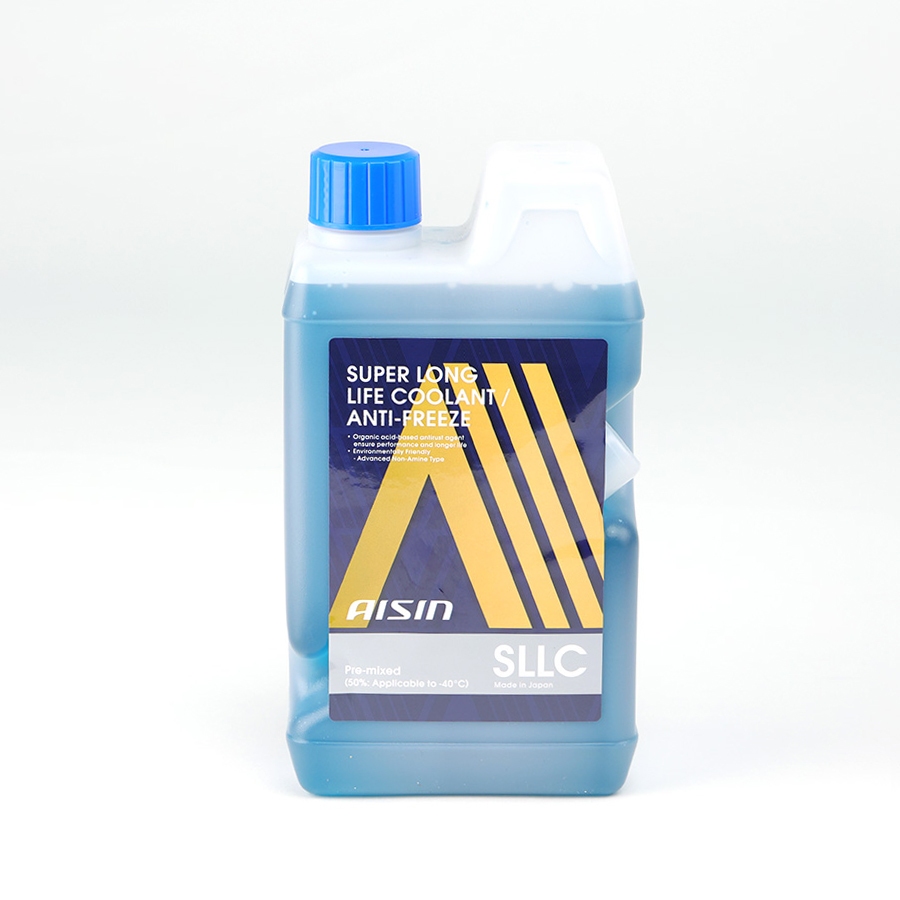 Nước Làm Mát Giải Nhiệt Động Cơ Màu Xanh Dương AISIN Super Long Life Coolant 50% 1 Lít SCPM50A1LB Dùng Cho Ô Tô Xe Máy