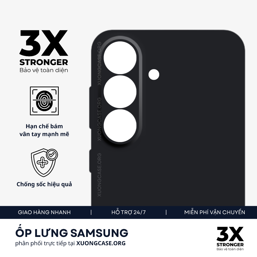 Ốp lưng SAMSUNG viền vuông cao cấp, chống sốc, bụi bẩn, bảo vệ camera toàn diện.