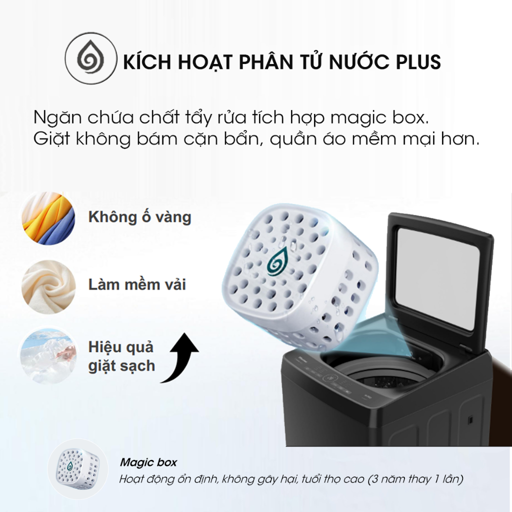 Máy Giặt Cửa Trên Hisense Inverter 10.5kg WT105F50 - Giặt AI | Mềm Vải | Sạch Sâu - BH 3 năm | Miễn Phí Giao Hàng