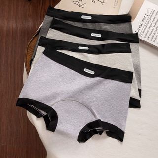 Combo 4 Quần Lót Nữ Cotton Dạng Đùi Boxer Màu Trơn Viền Chun Mềm, Quần Chip Thoáng Khí Đáy 2 Lớp King Shop L-5284