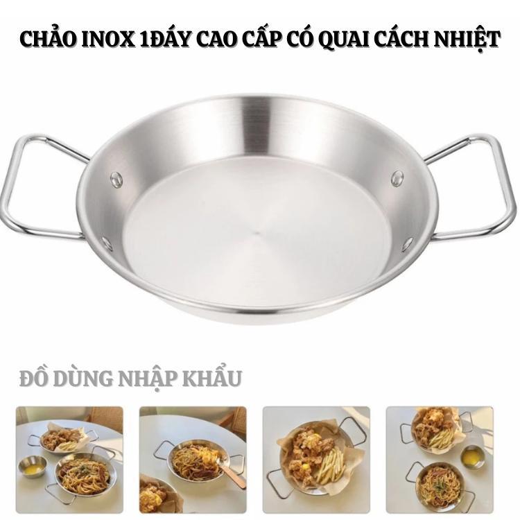 Chảo inox cao cấp phong cách Hàn Quốc tay cầm cách nhiệt phiên bản 2026