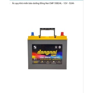 Bình ắc quy 12v khô miễn bảo dưỡng đồng nai CMF 55B24L 52ah (cọc nhỏ)