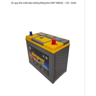 Bình ắc quy 12v khô miễn bảo dưỡng đồng nai CMF 55B24L 52ah (cọc nhỏ)