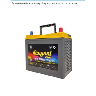 Bình ắc quy 12v khô miễn bảo dưỡng đồng nai CMF 55B24L 52ah (cọc nhỏ)