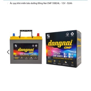 Bình ắc quy 12v khô miễn bảo dưỡng đồng nai CMF 55B24L 52ah (cọc nhỏ)