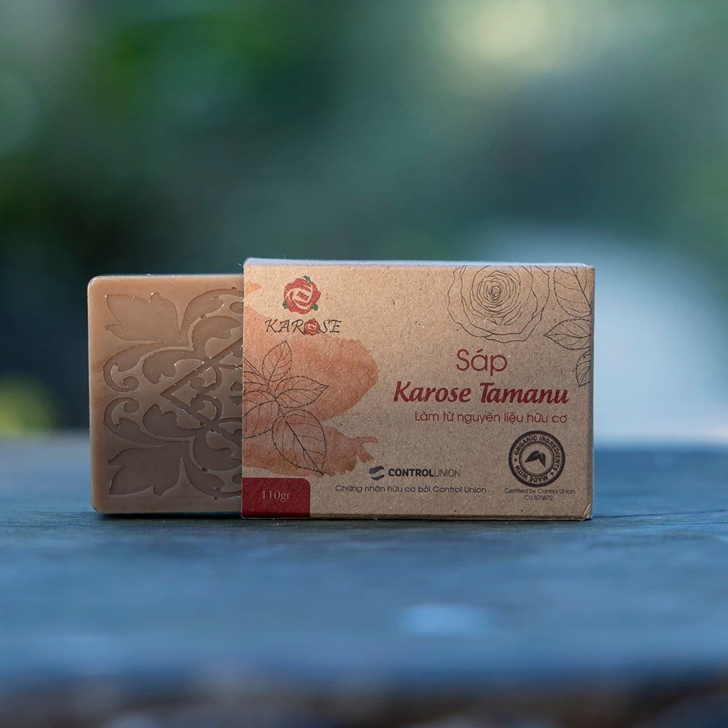Sáp tắm hoa hồng Tamanu Karose hữu cơ 110gr