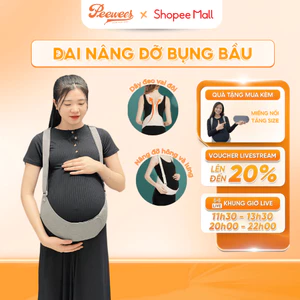 Đai Nâng Đỡ Bụng Bầu PeeWees Màu Xám Cao Cấp, Giảm Đau Lưng Hạn Chế Rạn Bụng, Chất Vải Co Giãn Siêu Mềm, Hỗ Trợ Đổi Size
