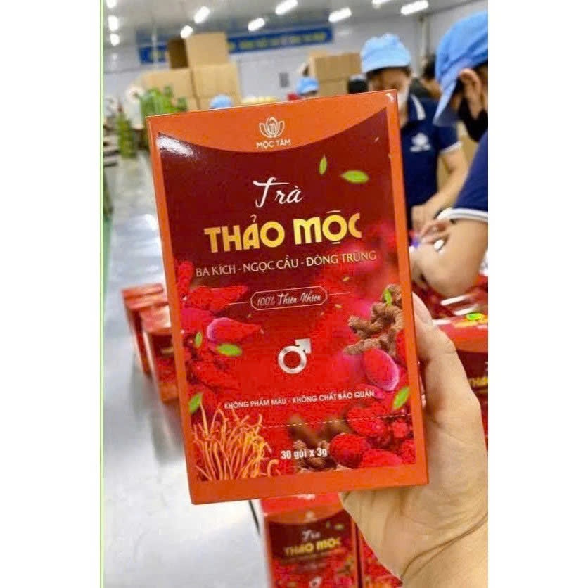 Trà Thảo Mộc Ba Kích Ngọc Cẩu Đông Trùng Chính Hãng Cao Cấp ✅ Trà tăng cường sinh lý nam bổ thận cường dương hộp 30 gói
