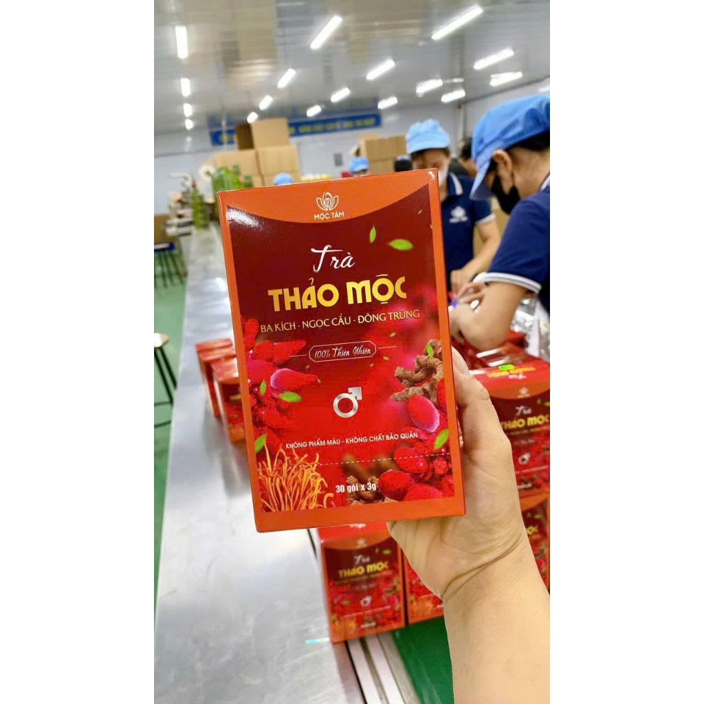 Trà Thảo Mộc Ba Kích Ngọc Cẩu Đông Trùng Chính Hãng Cao Cấp ✅ Trà tăng cường sinh lý nam bổ thận cường dương hộp 30 gói