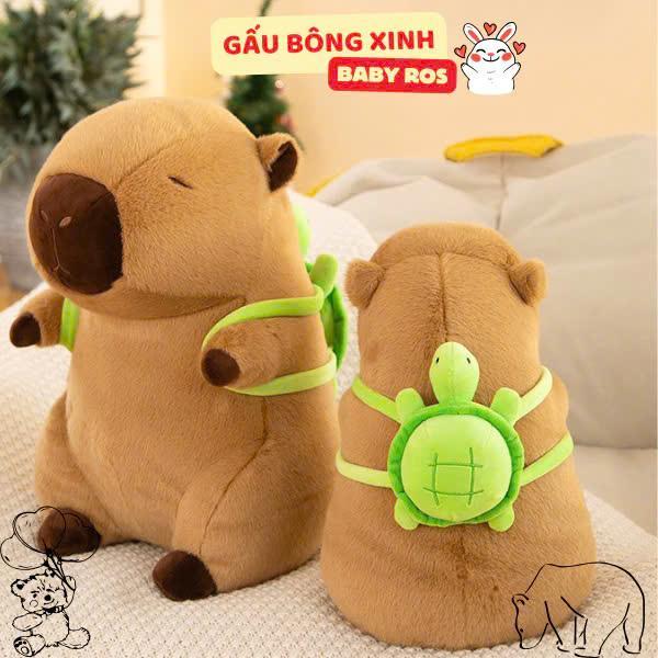 Chuột Lang Nước Nâu Capybara Đeo Cặp To Khổng Lồ - Quà tặng trẻ em, sinh nhật, người yêu - Gấu Bông Xinh Ros