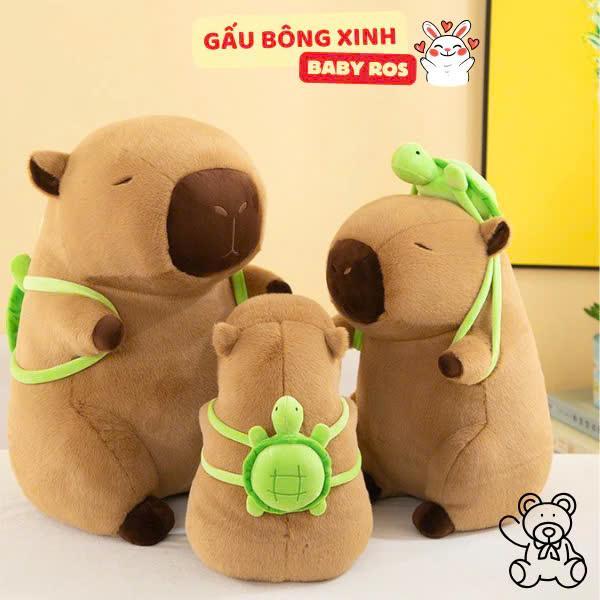 Chuột Lang Nước Nâu Capybara Đeo Cặp To Khổng Lồ - Quà tặng trẻ em, sinh nhật, người yêu - Gấu Bông Xinh Ros